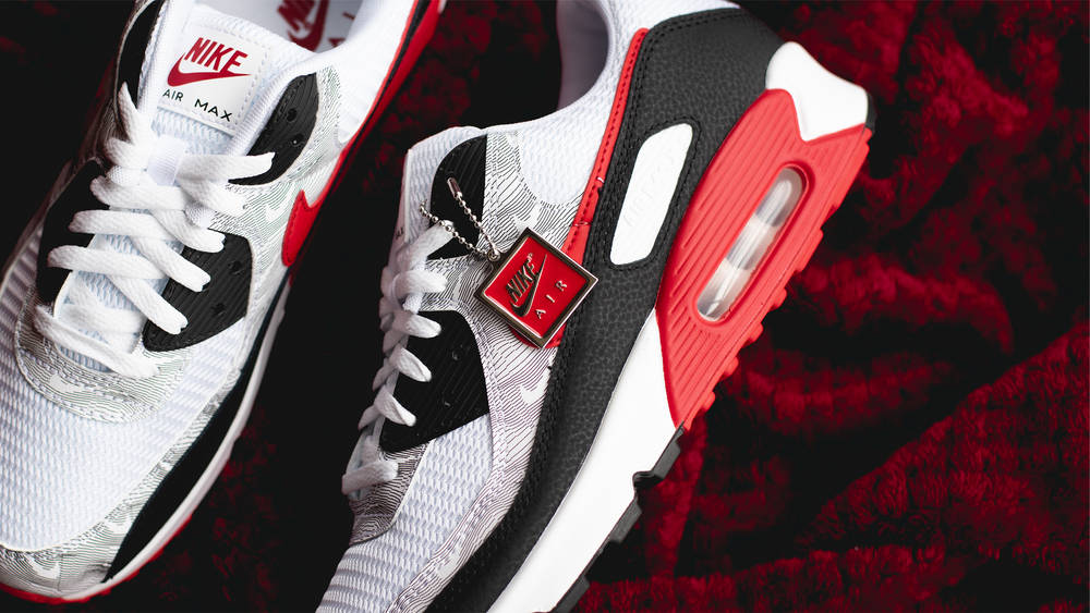 Image via The Sole Supplier Nike Air Max 90 Topography White University Red