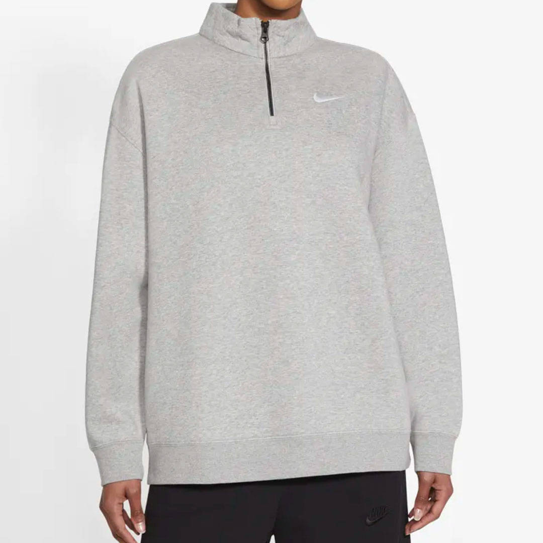 nike grey zip sweatshirt