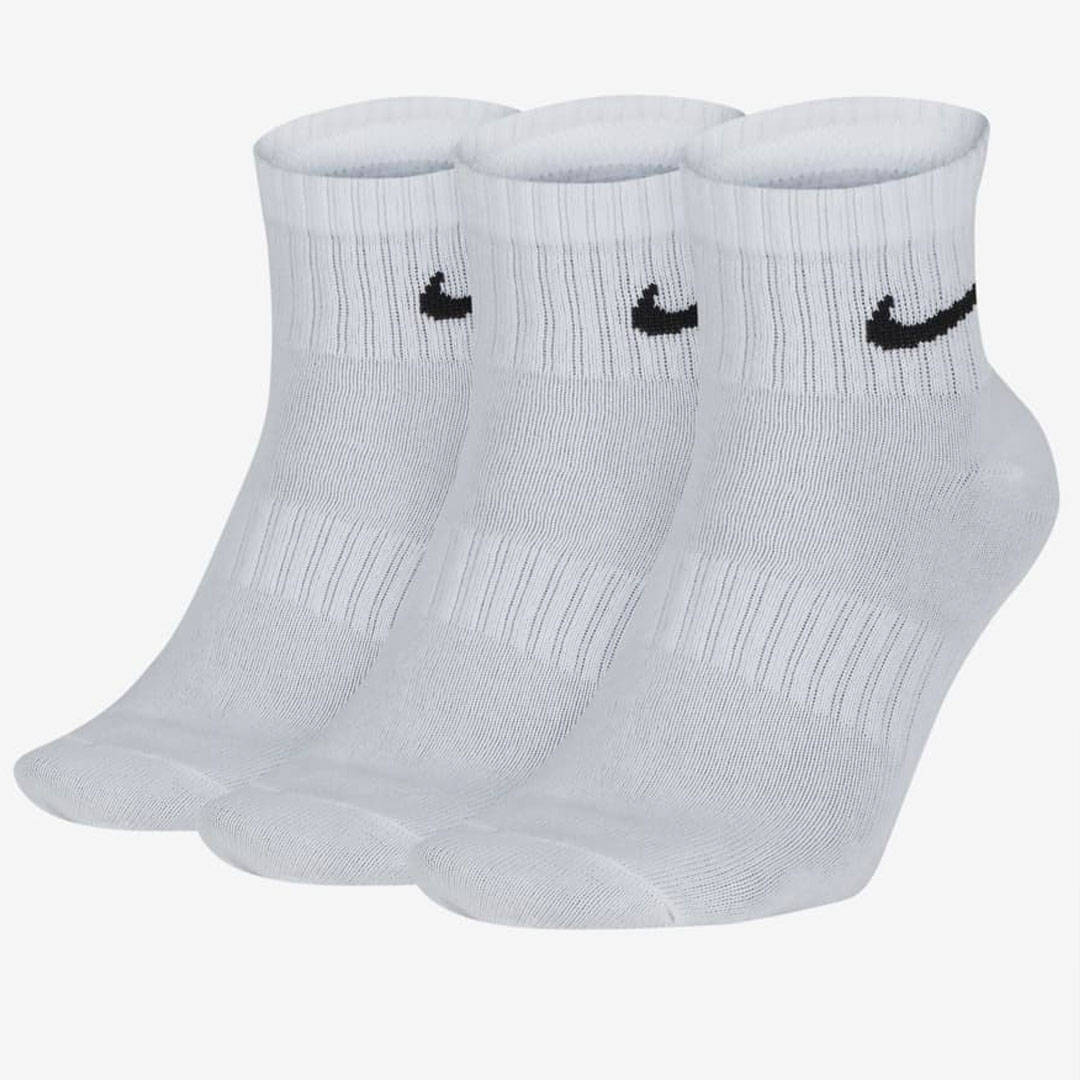 Nike three pack of white ankle socks