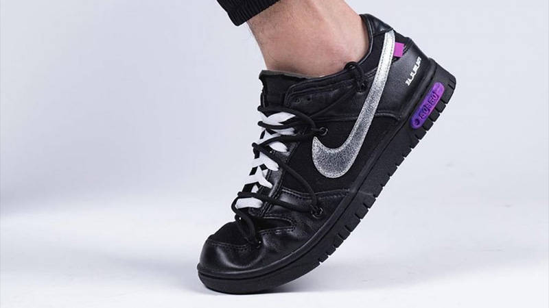 Off-White x Nike Dunk Low The 50 Black Silver Where To Buy