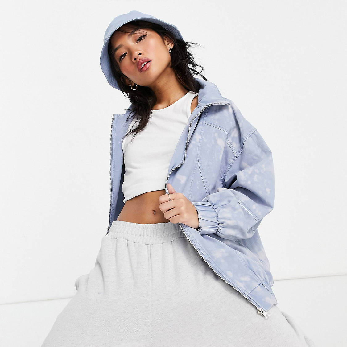 ASOS DESIGN Petite Tie Dye Bomber Jacket