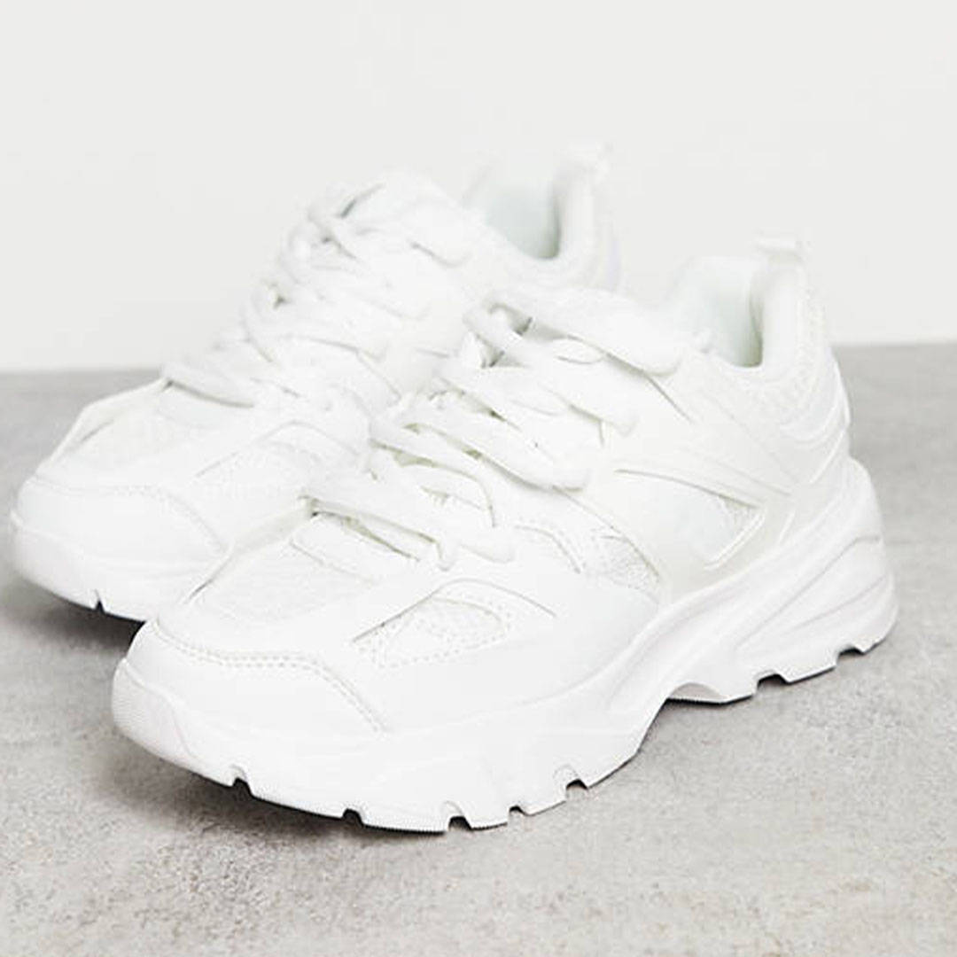 public desire unorthodox sporty trainers triple white