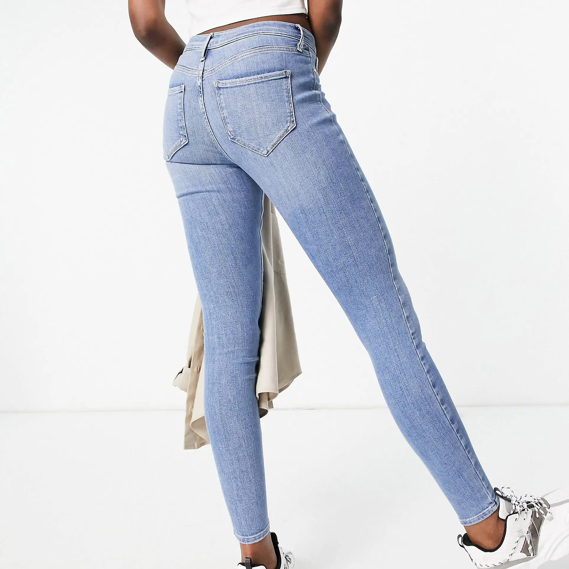 River Island Tall Molly washed skinny jeans in mid blue