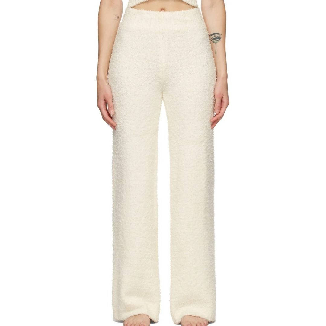 Skims cream knit trousers