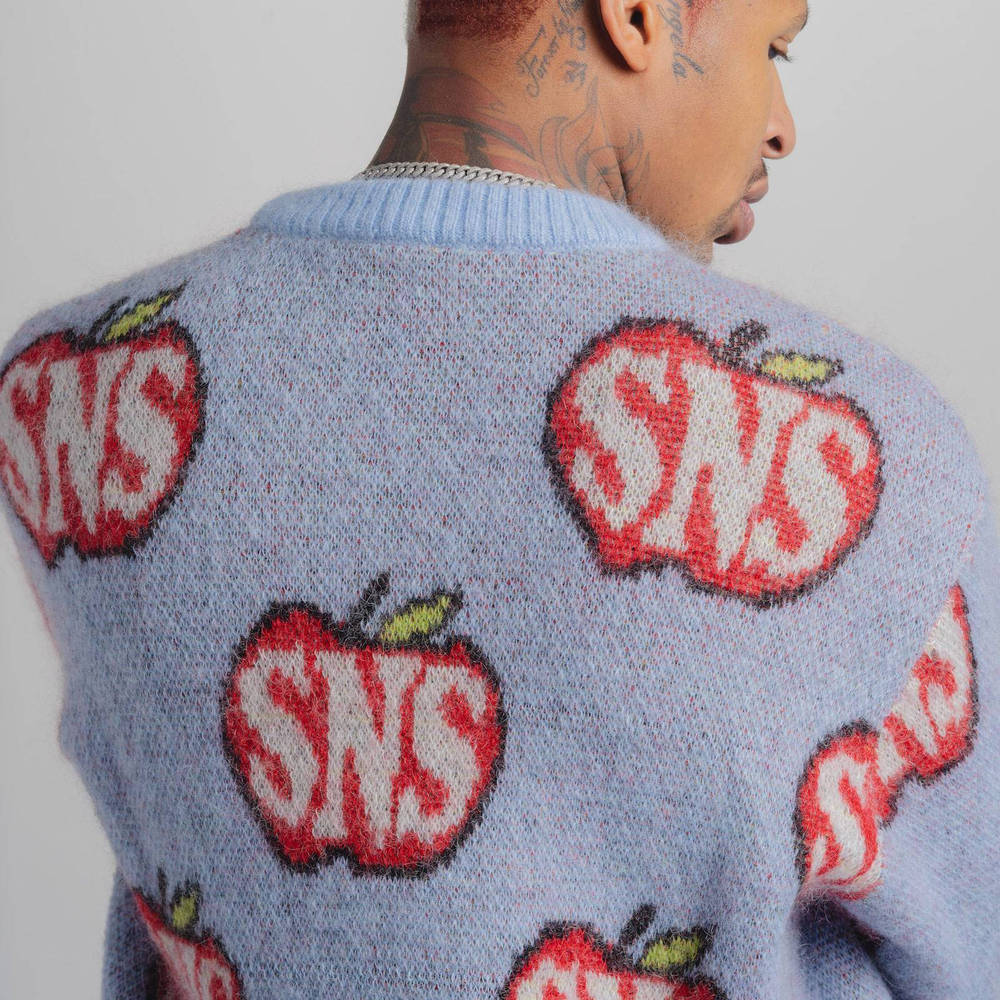 SNS Seasonals Knitted Crewneck Blue Red Sns-1145-5700 back