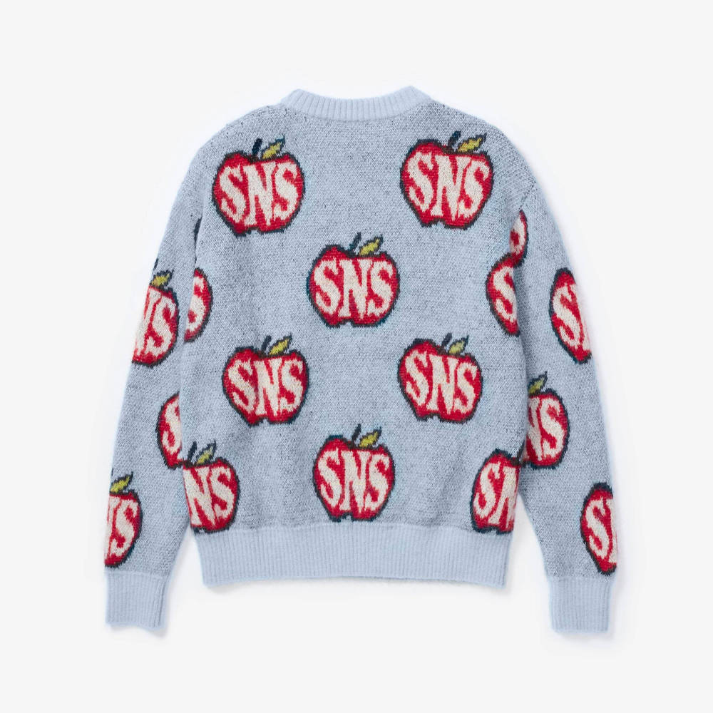 SNS Seasonals Knitted Crewneck Blue Red Sns-1145-5700 feature back