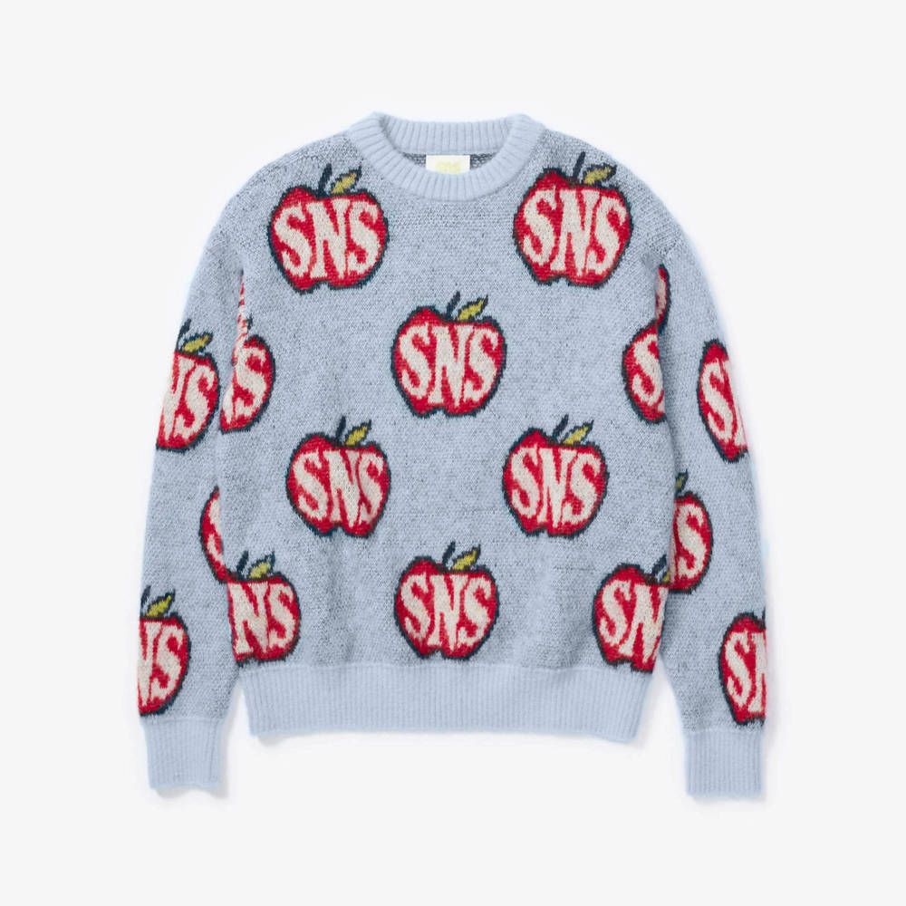 SNS Seasonals Knitted Crewneck Blue Red Sns-1145-5700 feature