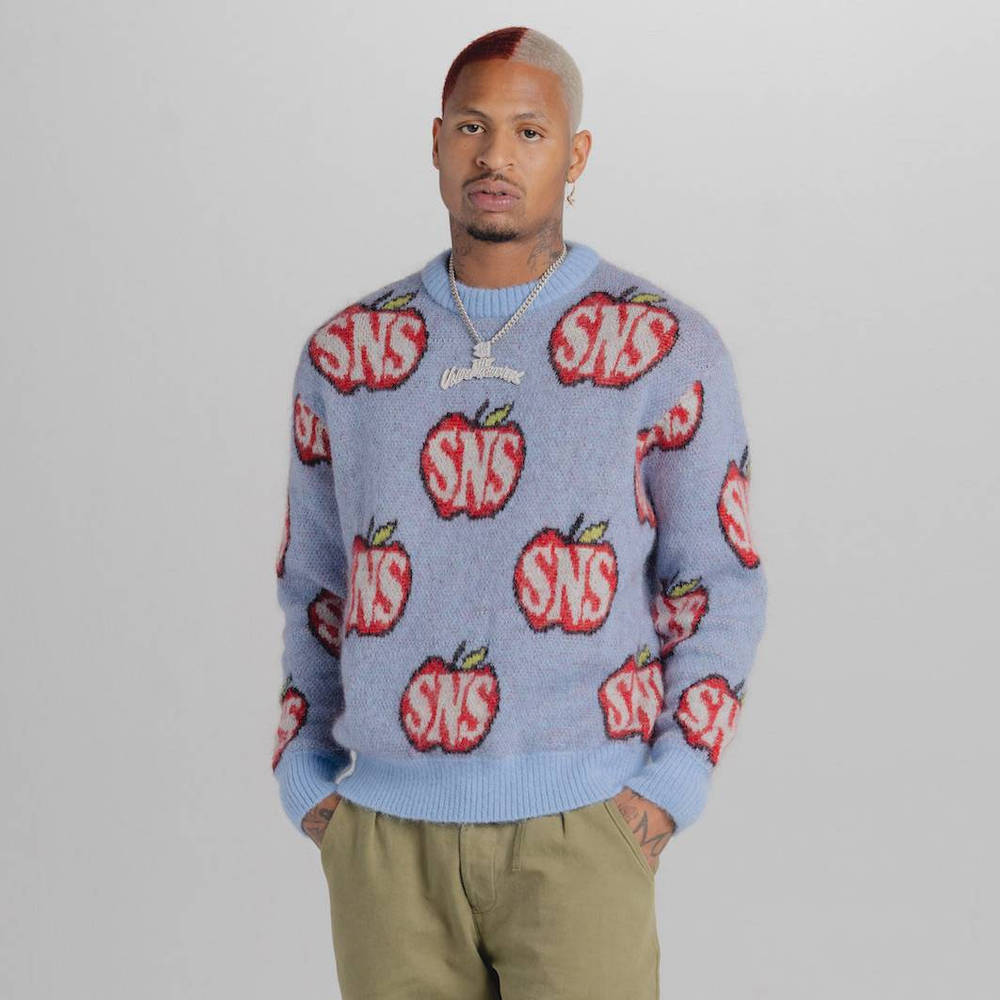SNS Seasonals Knitted Crewneck Blue Red Sns-1145-5700
