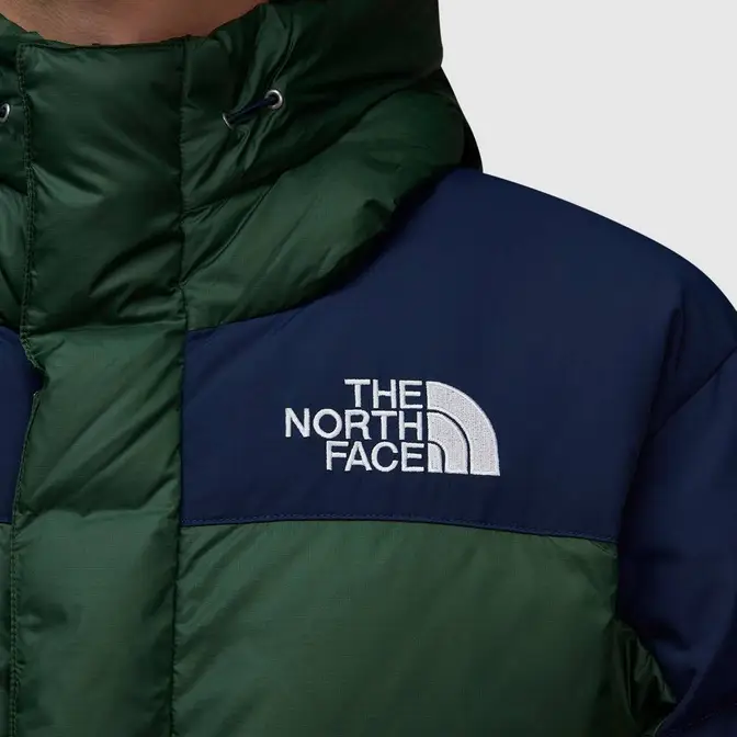 The North Face Himalayan Down Parka Jacket Pine Needle Front Closeup