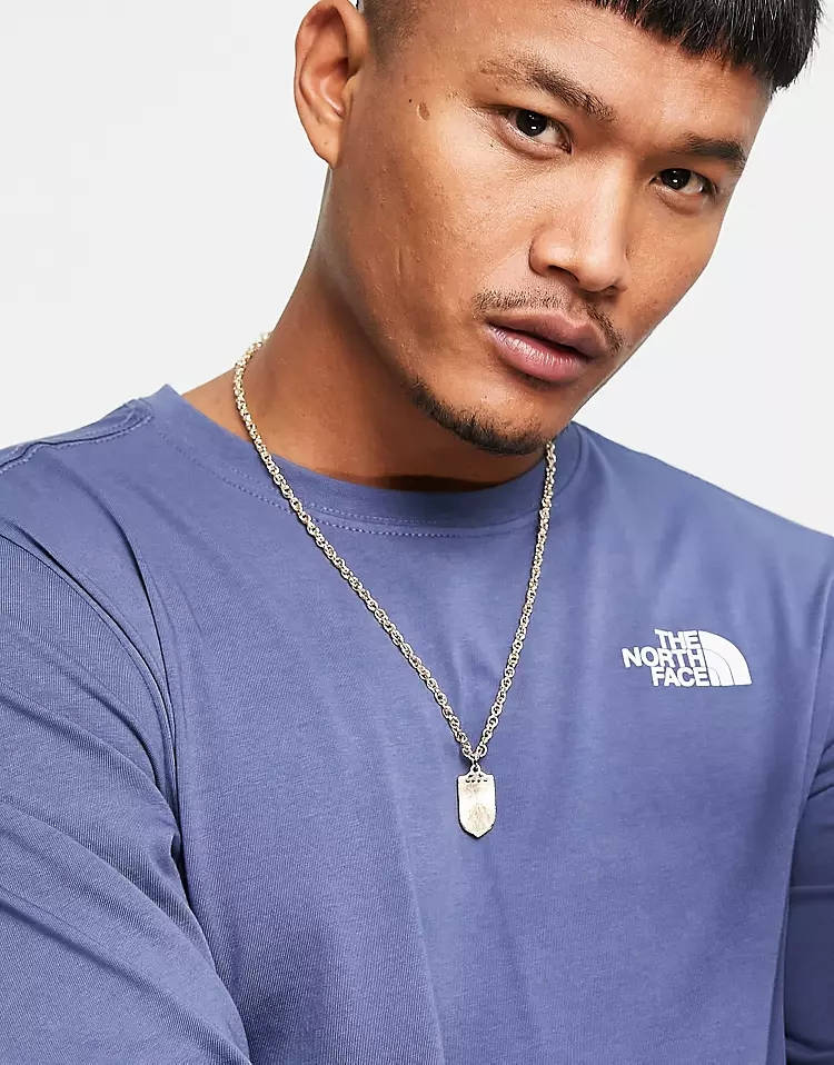 The North Face Red Box Long Sleeve T-Shirt Vintage Indigo Detail