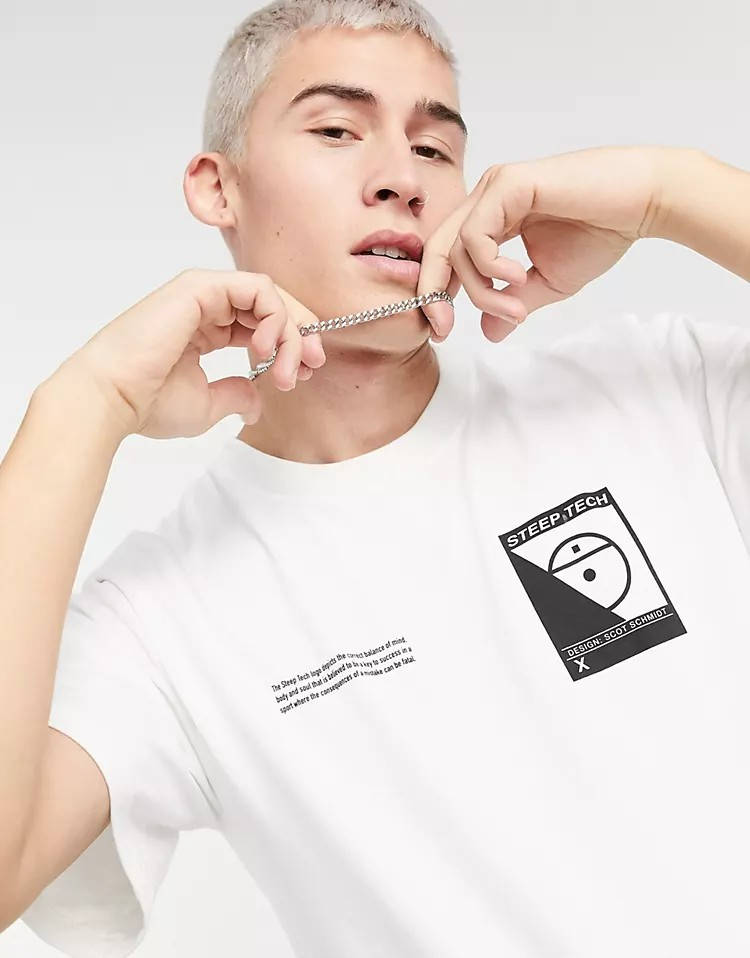 The North Face Steep Tech Logo T-Shirt White Detail