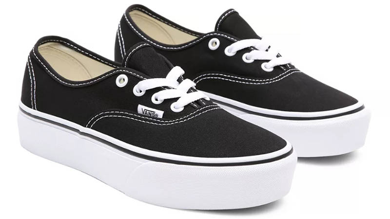 Vans authentic platform store black