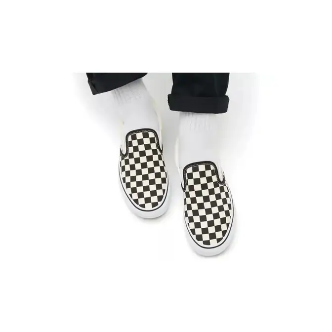 Vans classic slip on clearance black and white checker