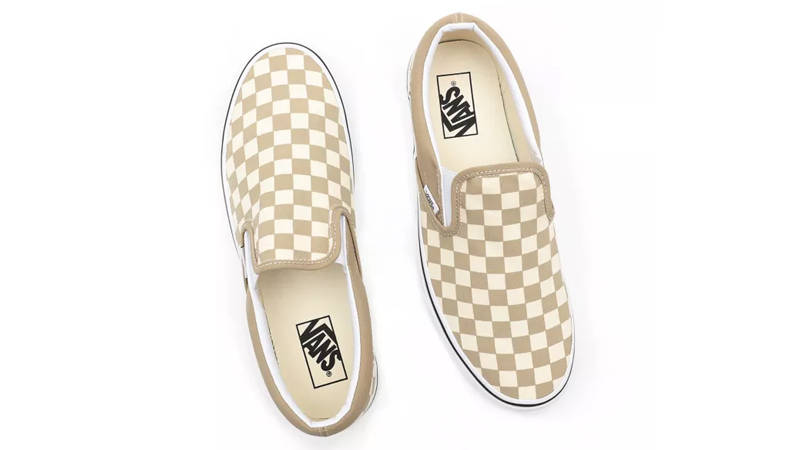 Vans on sale beige checkerboard