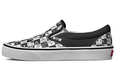 vans doodle checkerboard slip on