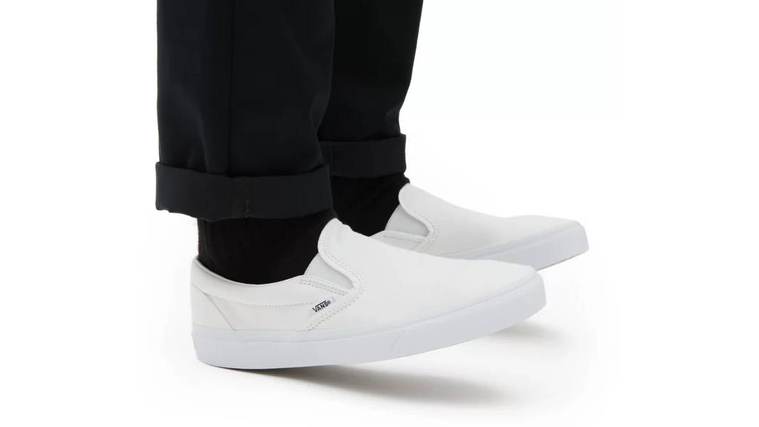 Vans Classic Slip-On True White On Foot