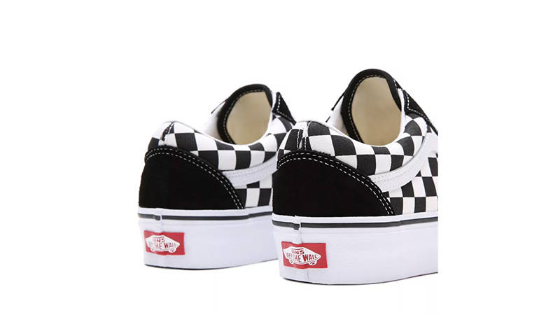 Vans Old Skool Checkerboard Platform Black VN0A3B3UHRK back
