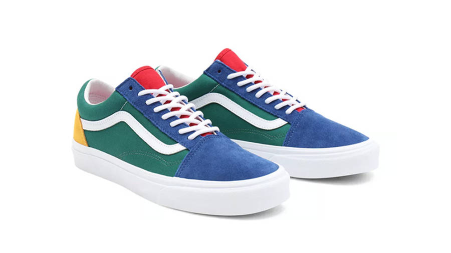 vans old skool green blue