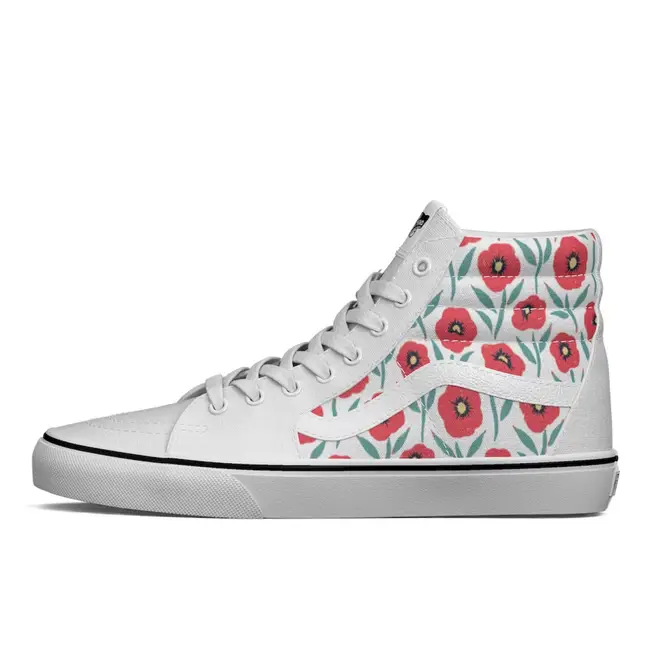 High top clearance vans with flowers