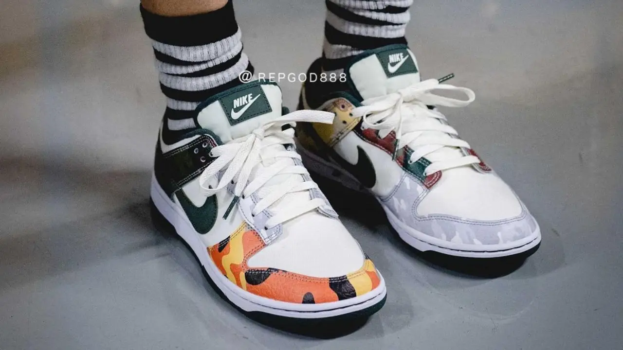 On-Foot Look At The Nike Dunk Low Mini Swoosh Orange Panda
