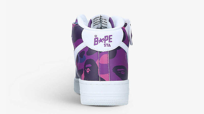 A BATHING APE BAPESTA Mid Camouflage Print Purple Back