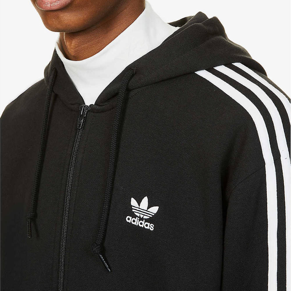 adidas 3-Stripes Jersey Hoodie - Black | The Sole Supplier
