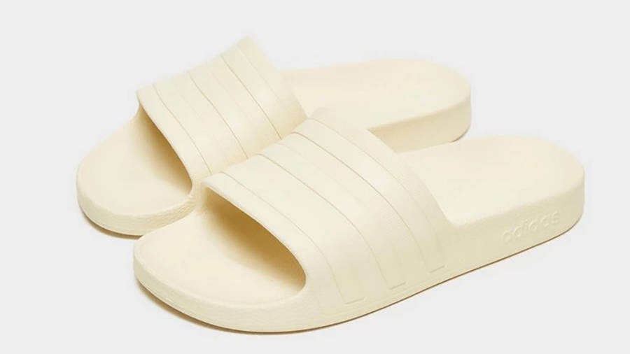 adidas adilette aqua slides women's white