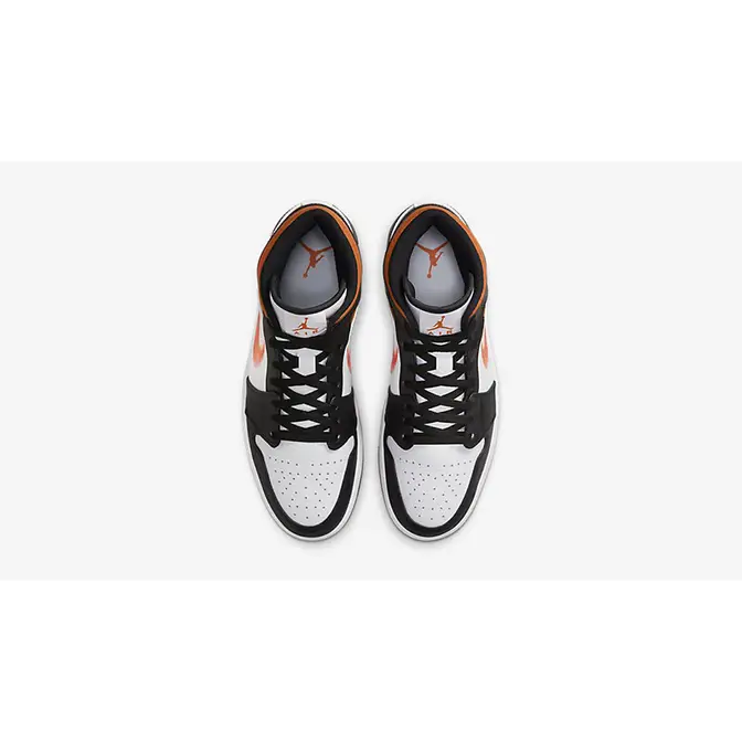 Orange black clearance white jordan 1