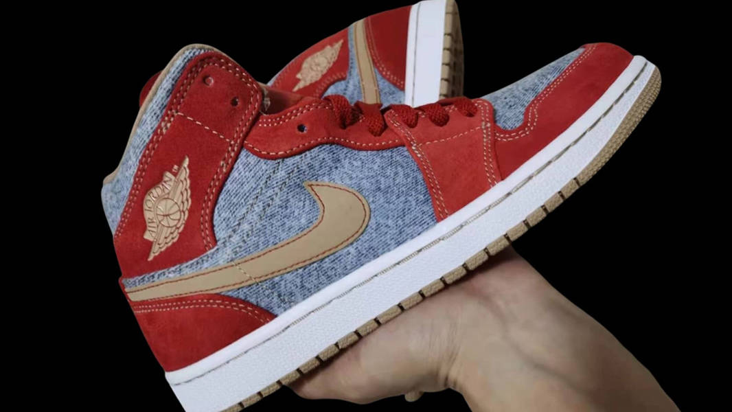 Air Jordan 1 Mid Grey Red First Look