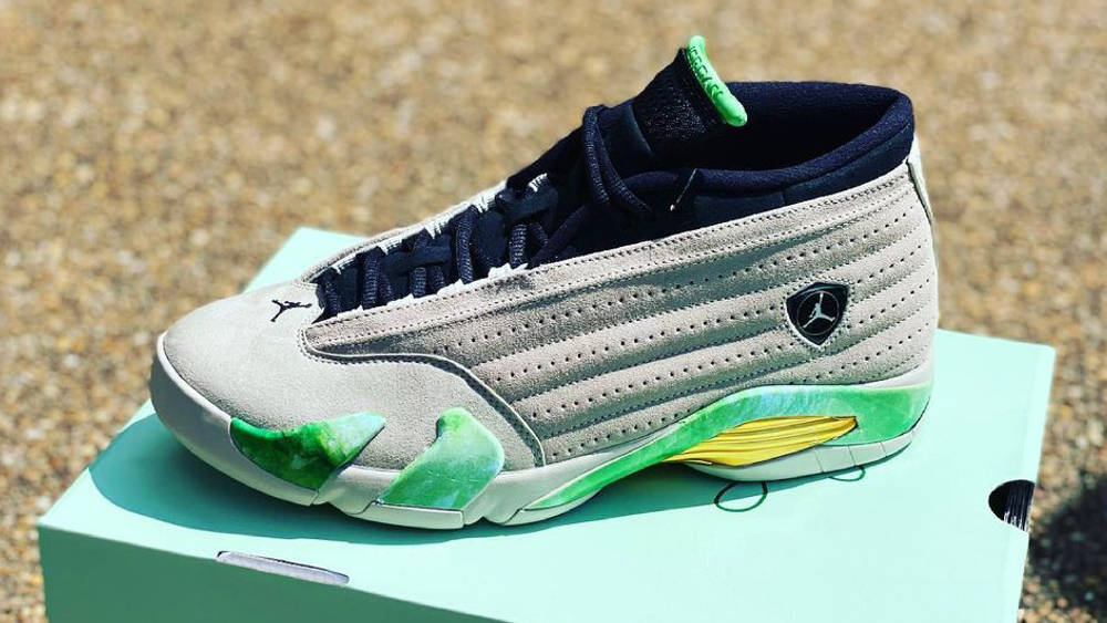 Image via kangofmemphis Aleali May x Air Jordan 14 Low Light Sand