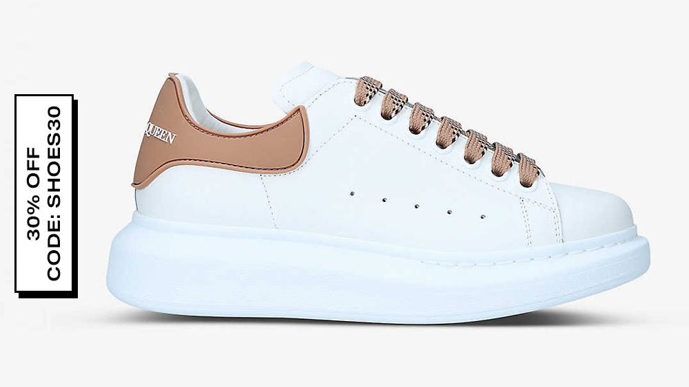 Alexander McQueen Runway Branded Leather White