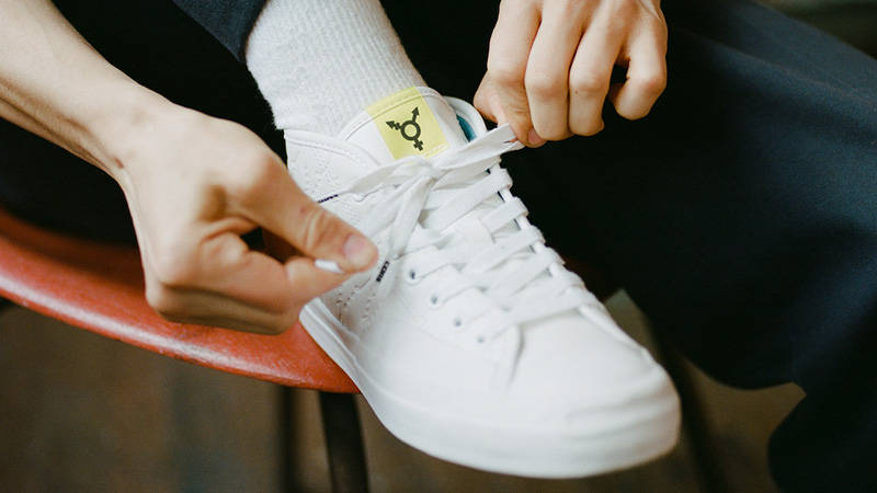 Alexis Sablone x Converse Jack Purcell Pride ON FOOT side