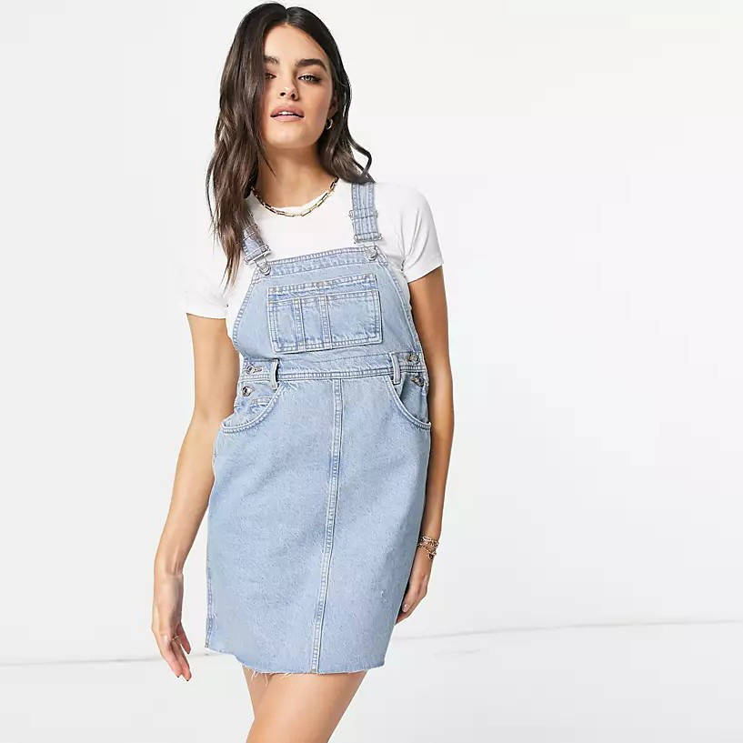ASOS DESIGN Denim Dungaree Dress