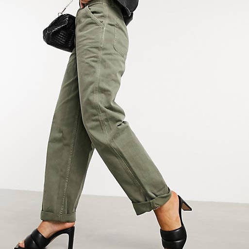 asos design green trousers