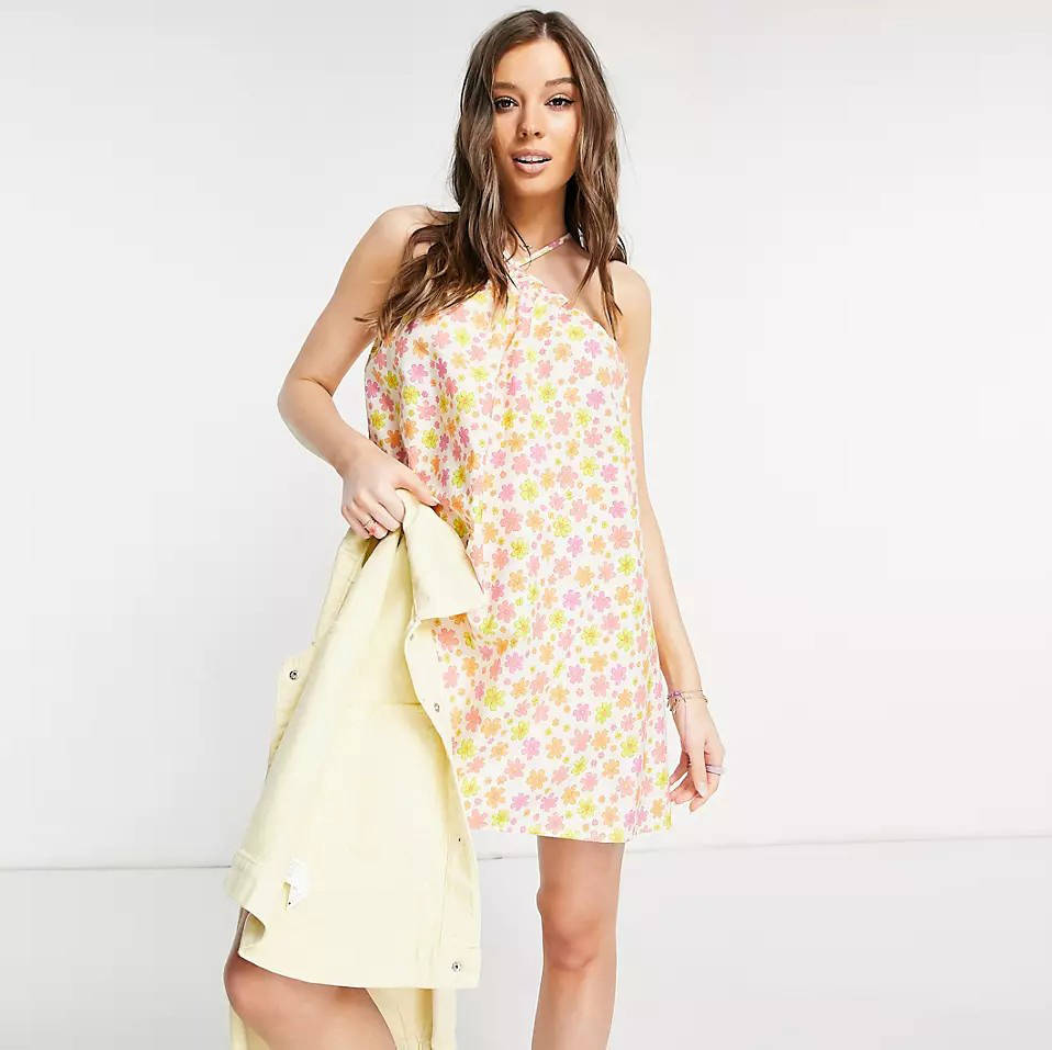 ASOS DESIGN Halter Neck Swing Mini Sundress