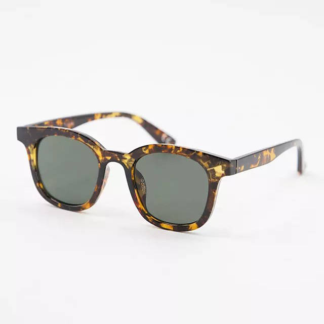 ASOS DESIGN Plastic Round Square Sunglasses Dark Tort