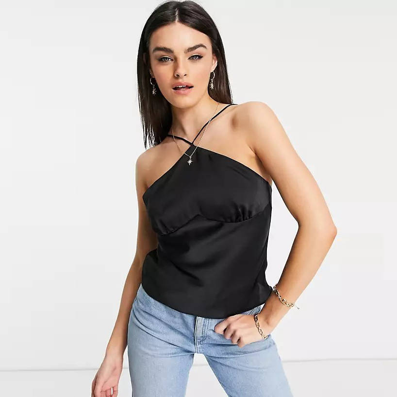 ASOS DESIGN Satin Halter Cami Top