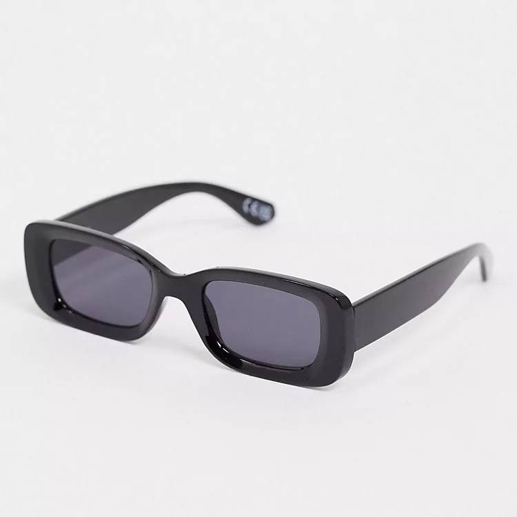 ASOS DESIGN Square Bevelled Sunglasses Black