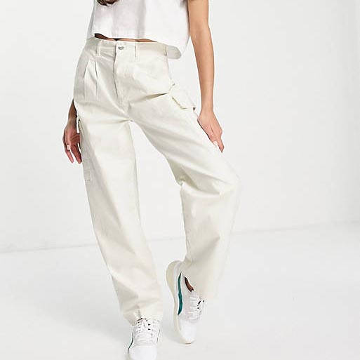 asos design white cargo trousers