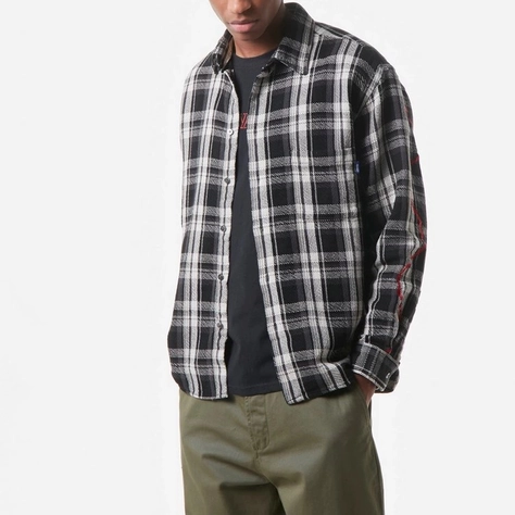 Awake NY Heavyweight Barbed Wire Flannel Shirt Black Front