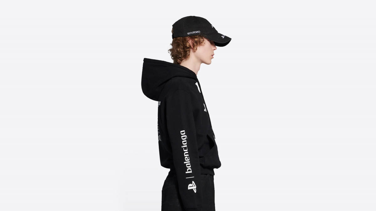 Balenciaga Playstation Fitted Hoodie - Black | The Sole Supplier