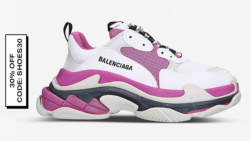 Balenciaga Triple S Leather and Mesh Pink White