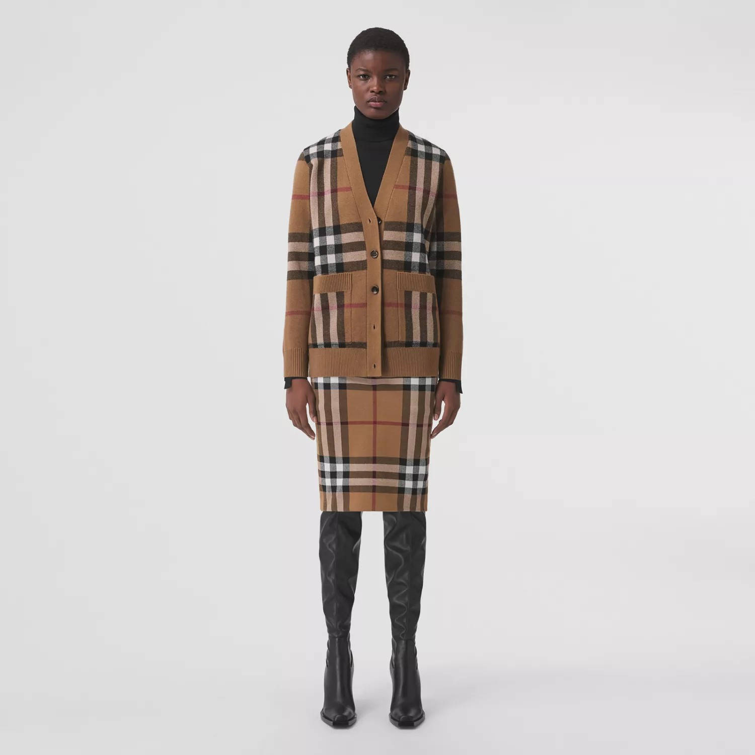 Burberry check clearance coat