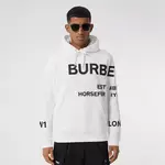 Burberry Sneakers mit Vintage-Check Nude Cotton Hoodie White