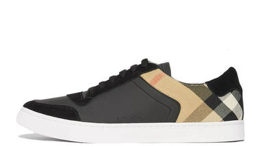 Burberry House Check Leather Suede Black