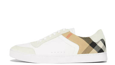 Burberry House Check Leather Suede Optic White