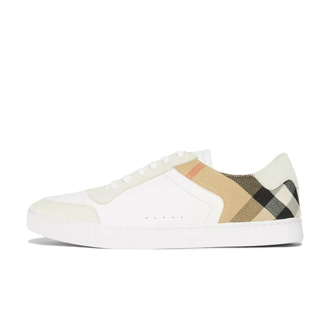 Burberry House Check Leather Suede Optic White 80241251