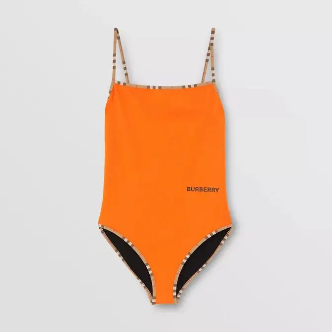 Burberry Icon Stripe Trim Swimsuit