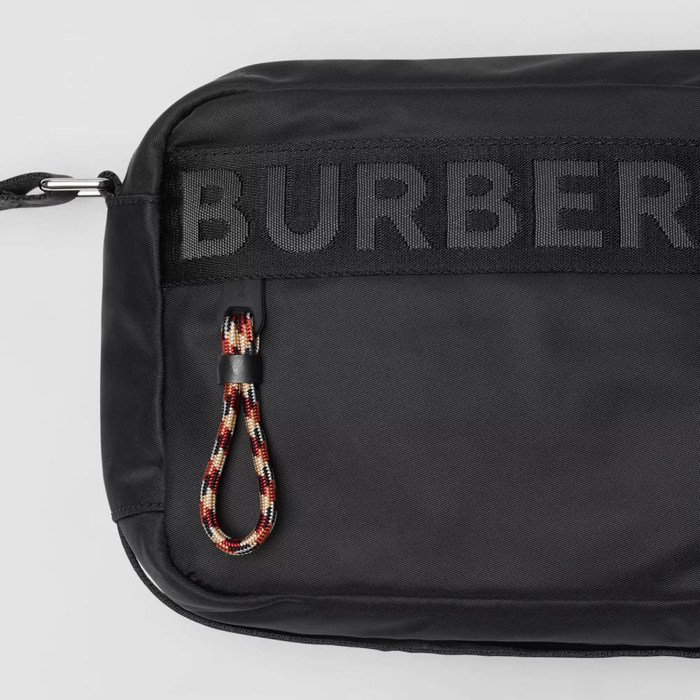 Burberry Logo Detail ECONYL Crossbody Bag Black The Sole Supplier