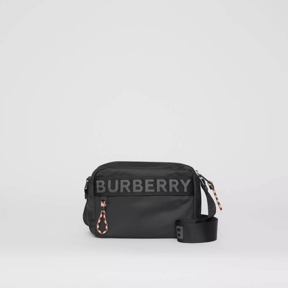 Burberry Logo Detail ECONYL Crossbody Bag Black The Sole Supplier